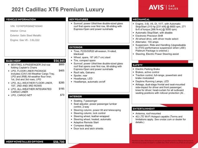 2021 Cadillac XT6 Premium Luxury