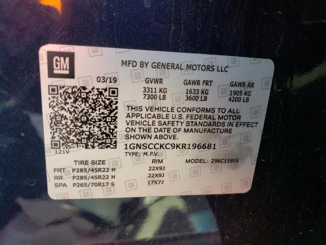 2019 Chev Tahoe C1500 Premier