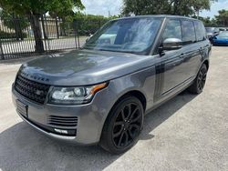 Vehiculos salvage en venta de Copart Miami, FL: 2016 Land Rover Range Rover HSE