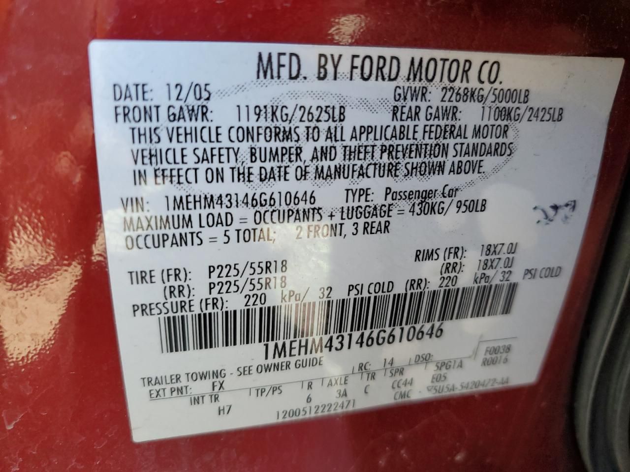 2006 Mercury Montego Premier