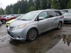 Salvage cars for sale from Copart Arlington, WA: 2011 Toyota Sienna XLE