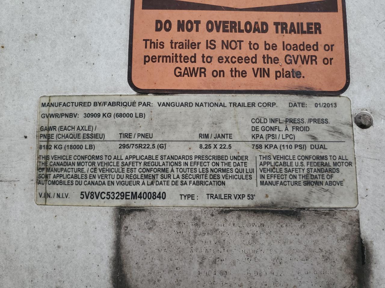 2014 Vanguard 53' Trail