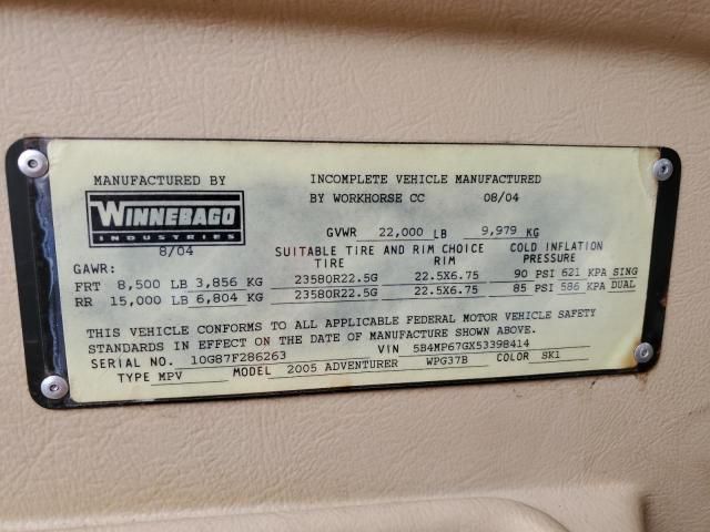 2005 Adventure 2005 Workhorse Custom Chassis Motorhome Chassis W2