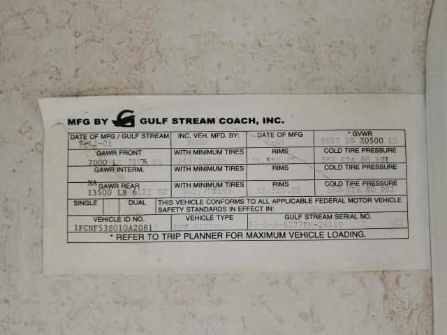 2002 Gulf Stream 2002 Ford F550 Super Duty Stripped Chassis