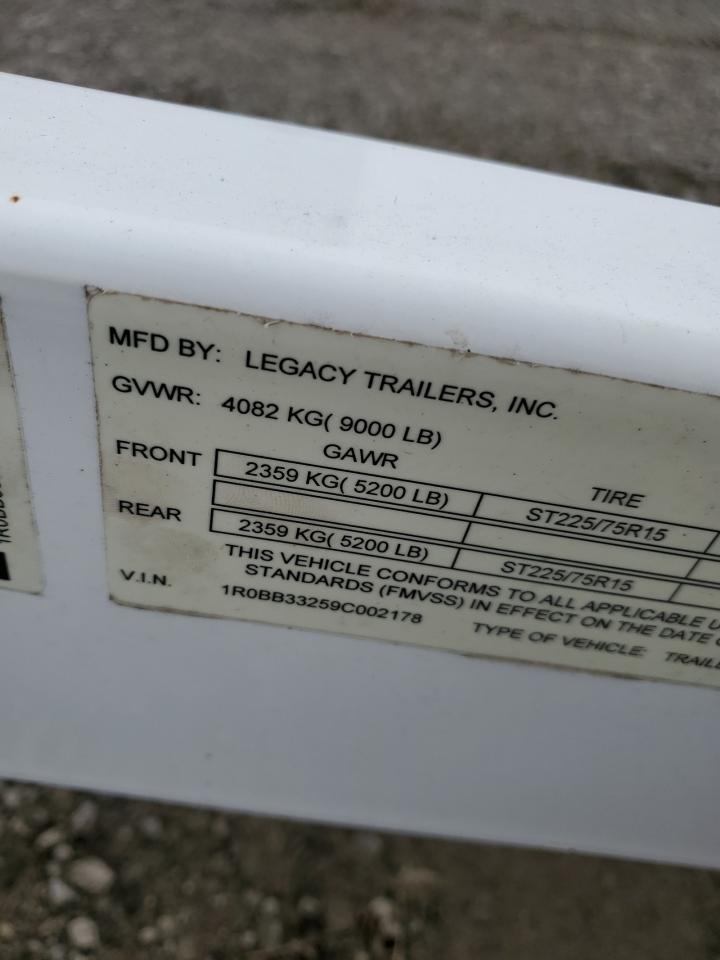 2009 Unknown 2009 Legacy RL-FOBR260SS9000TA Boat Trailer