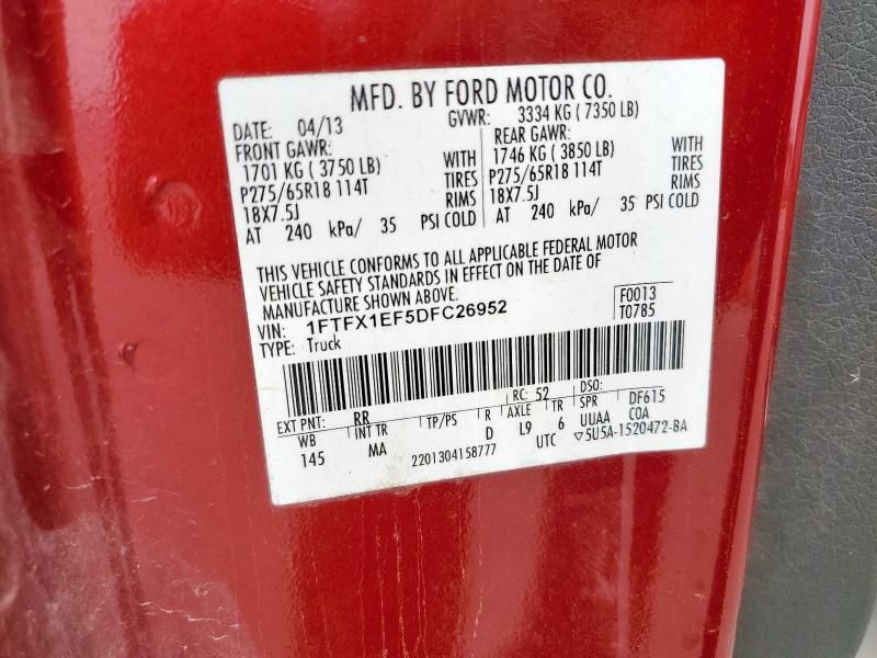 2013 Ford F150 Super Cab