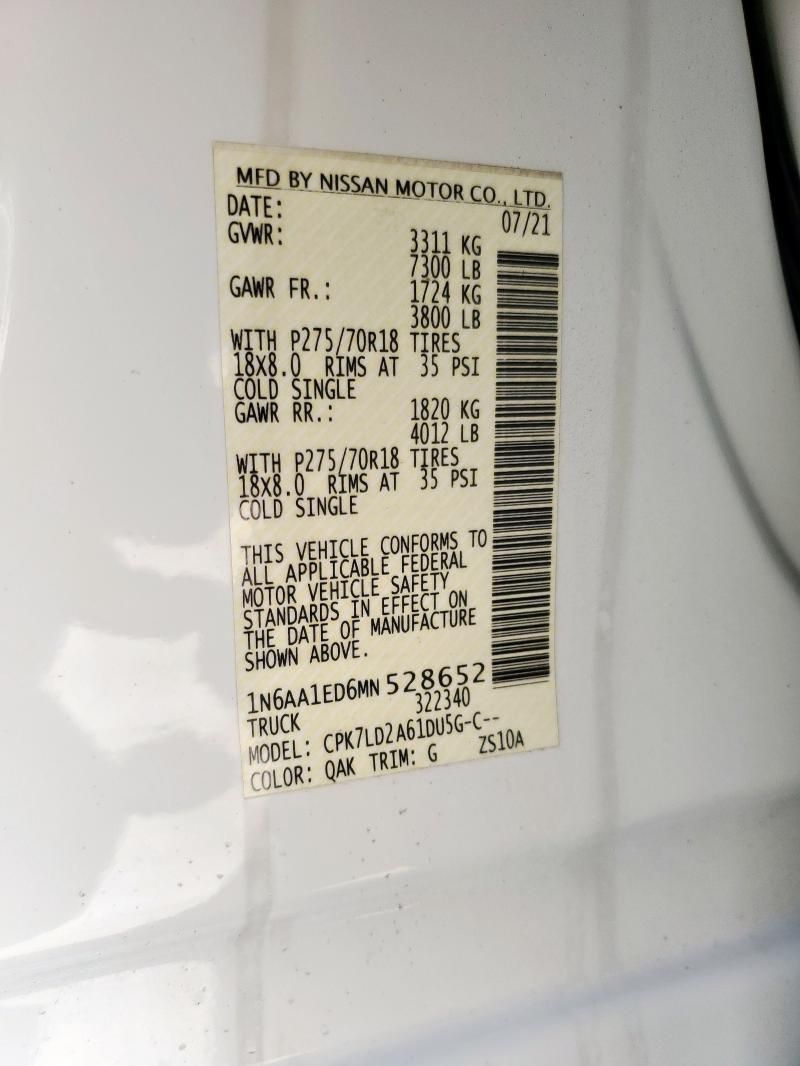 2021 Nissan Titan SV