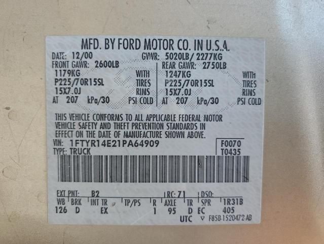 2001 Ford Ranger Super Cab