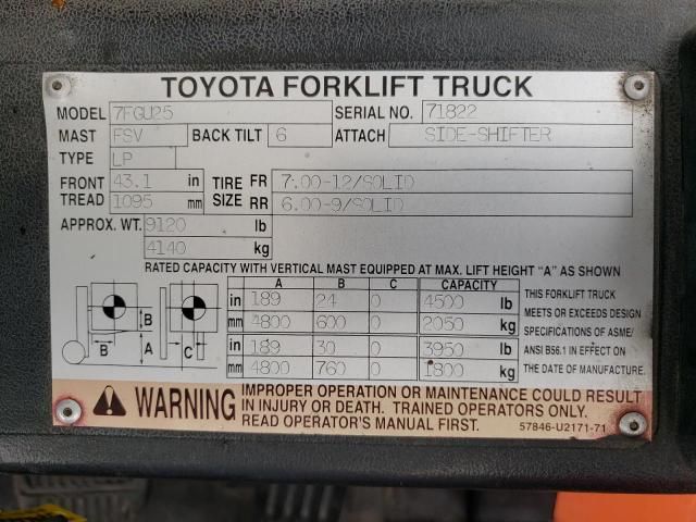 2013 Toyota 7FGU25 Forklift
