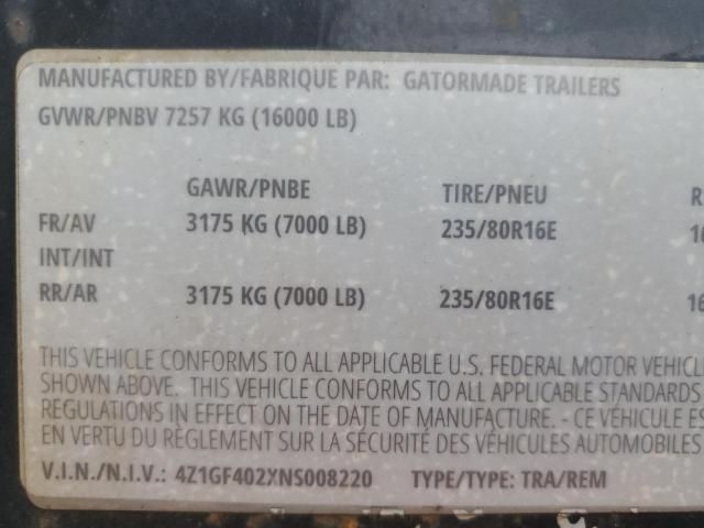 2022 Gatormade Equipment Trailer
