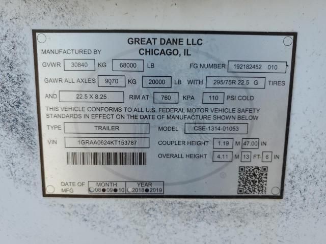 2019 Great Dane DRY Van Trailer