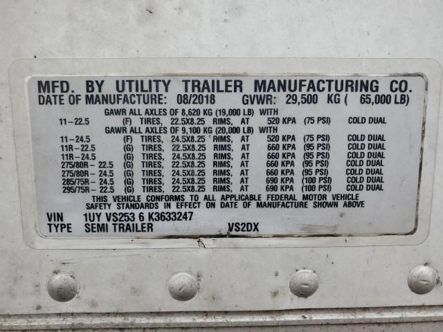 2019 Utility VS2DX DRY Van Trailer