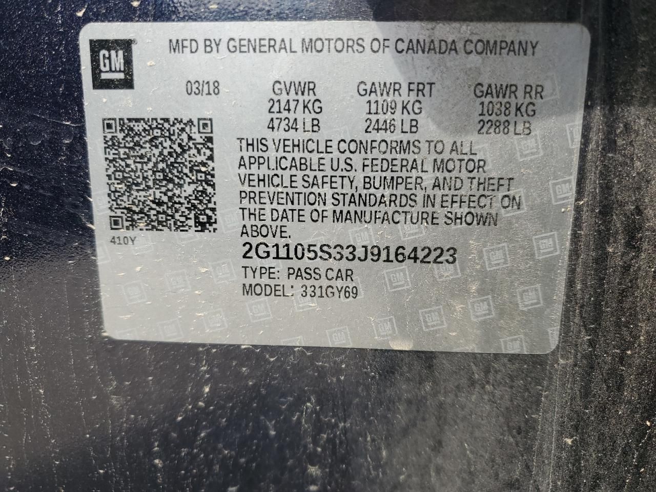 2018 Chevrolet Impala lt