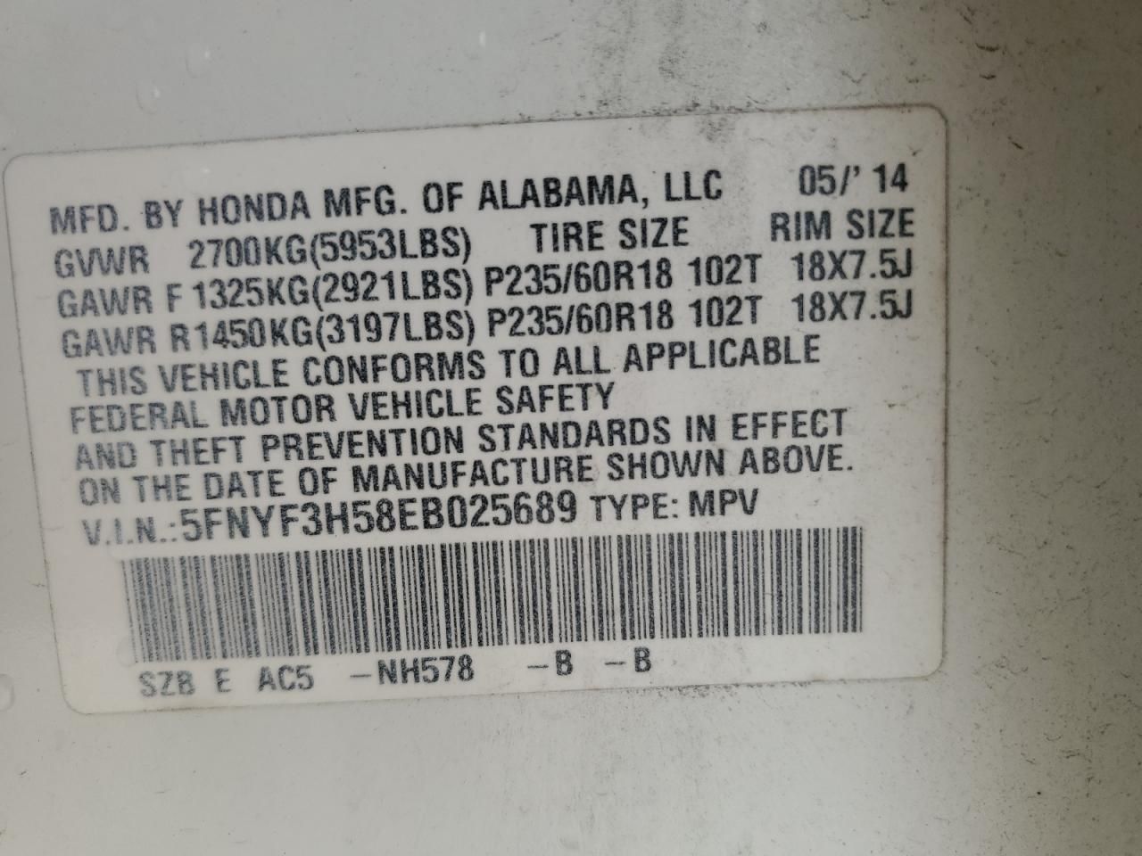 2014 Honda Pilot exl