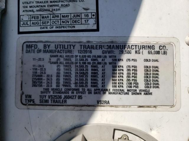 2018 Utility VS2RA Refrigerated Van Trailer