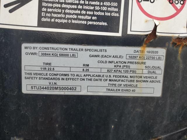2021 Constrspec 2021 Construction Trailer Specialists Ehrd 40 Endd