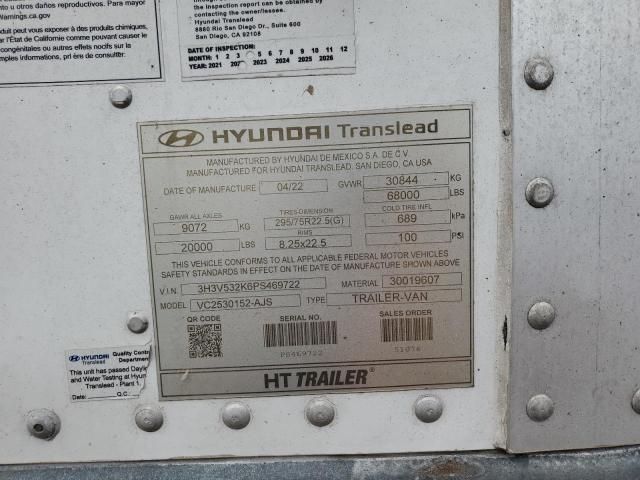 2023 Hyundai Translead VC2530152-AJS DRY Van Trailer