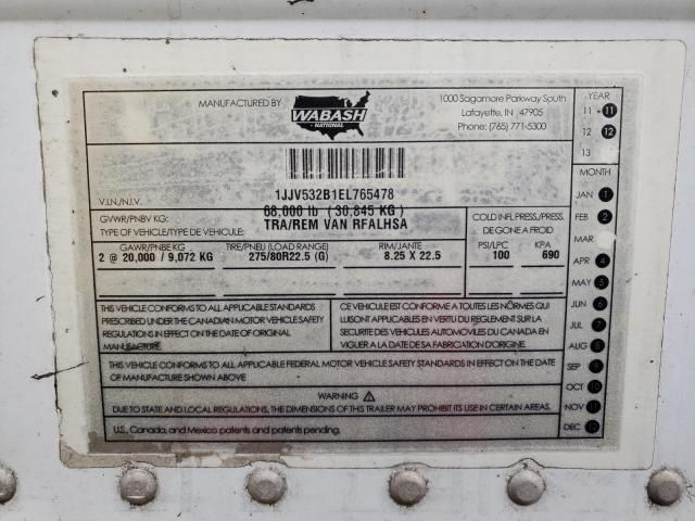 2018 Wabash Refrigerated Van Trailer