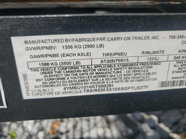 2025 Carry-On 5X10SSGPTLEDTP Utility Trailer