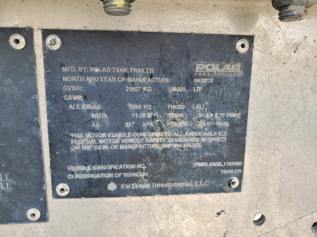2020 Polar 2019 Polar Tank Trailer