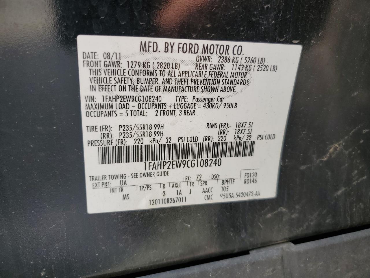 2012 Ford Taurus sel