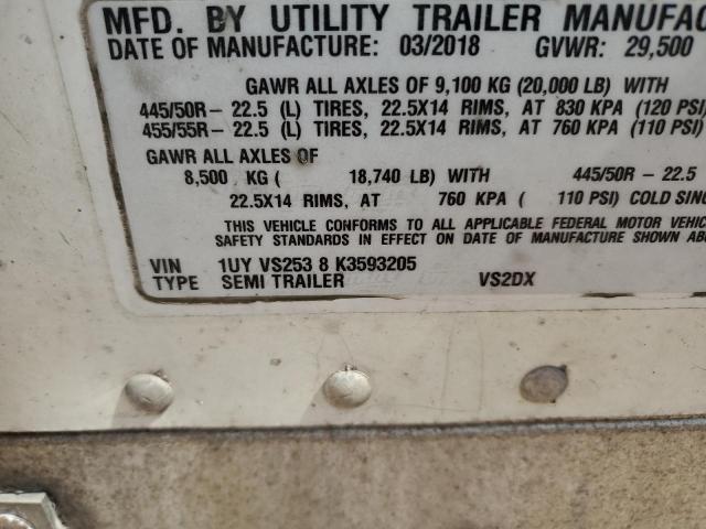 2019 Utility VS2DX DRY Van Trailer