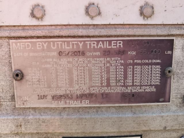 2017 Utility VS2DX DRY Van Trailer