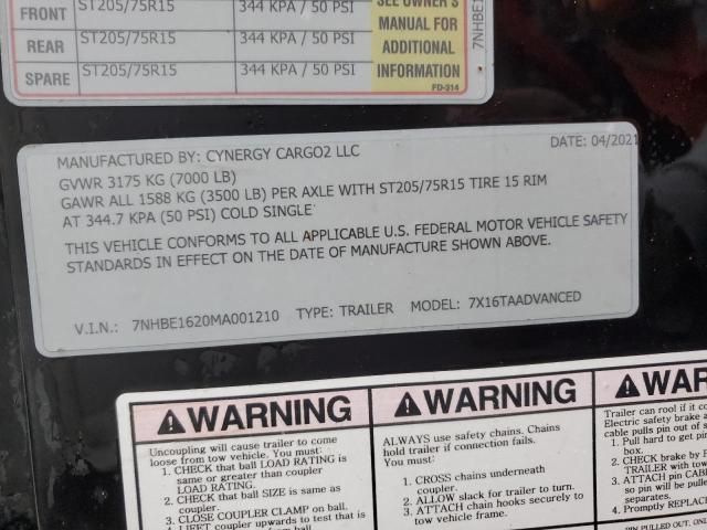 2021 Cynergy Cargo 7X16TAADVANCED Enclosed Cargo Trailer