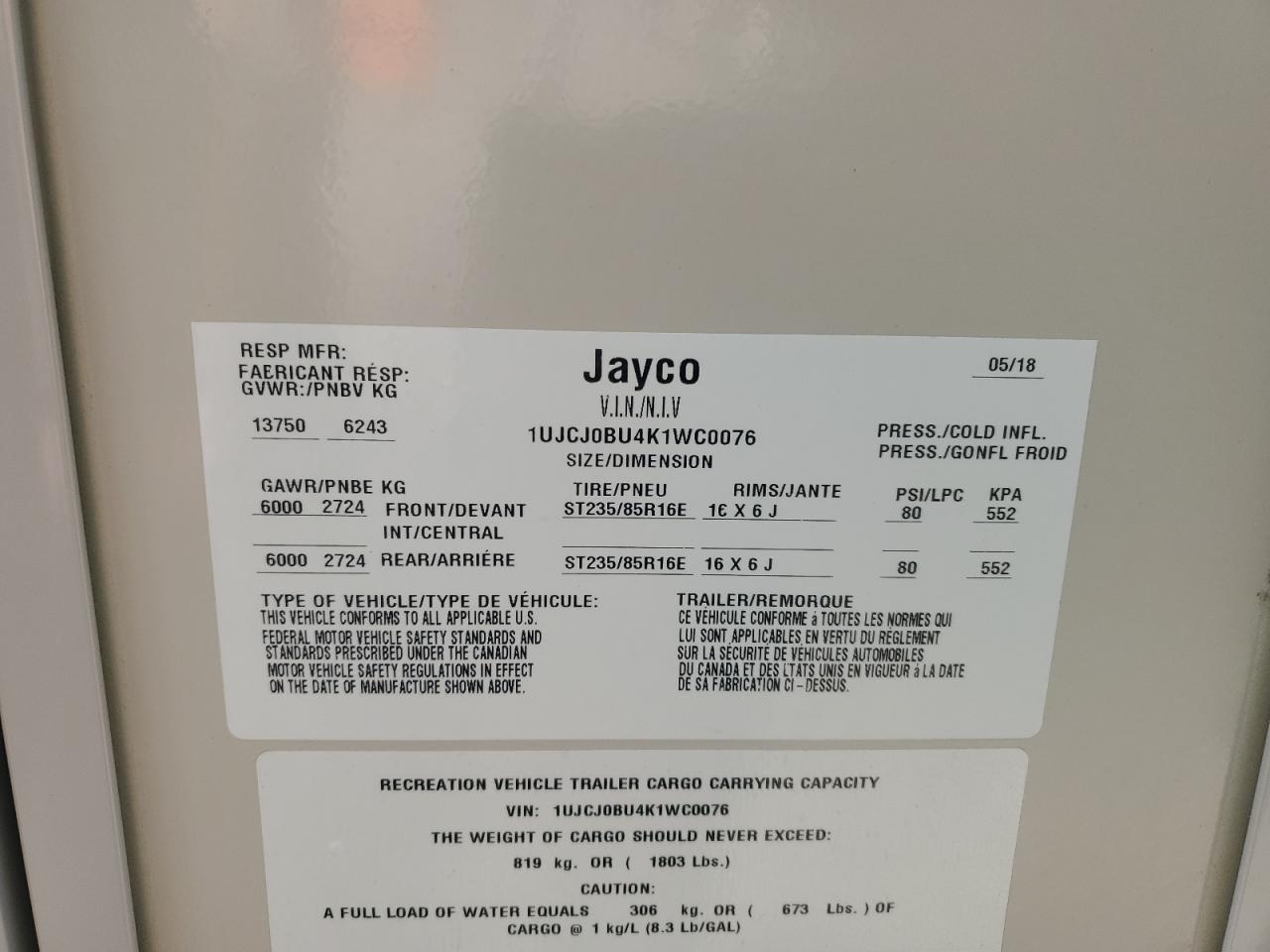 2019 Jayco 5th Wheel