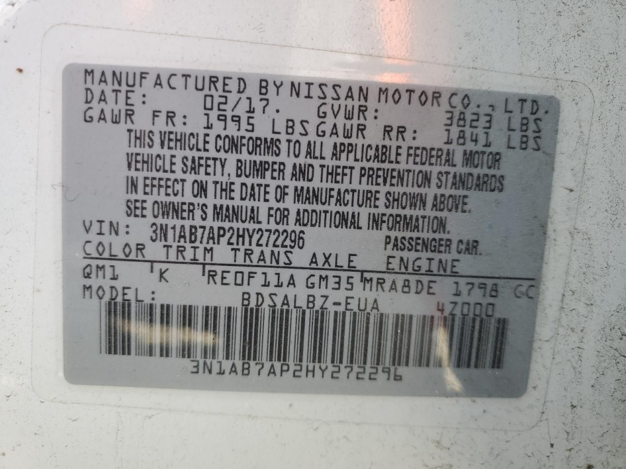 2017 Nissan Sentra s