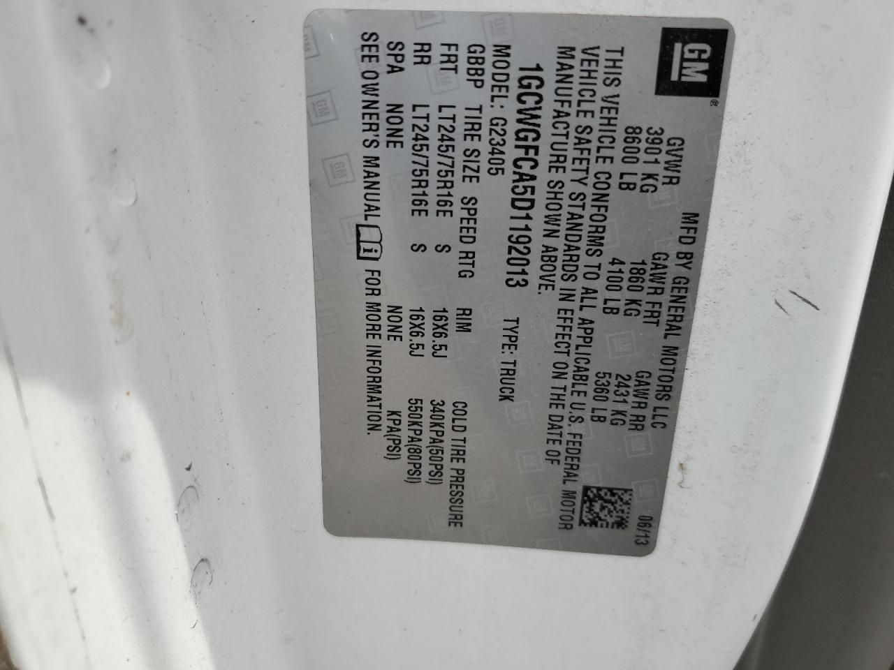 2013 Chevrolet Express G2500