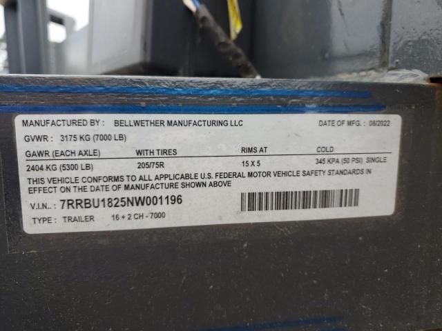 2022 Other 2022 Bellwether Utility Trailer