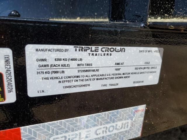 2025 Triplcrown 2025 Triple Crown E8.5X2414K Equipment Trailer