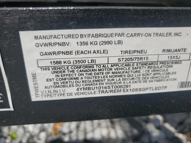 2025 Carry-On 5X10SSGPTLEDTP Utility Trailer