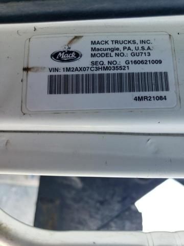 2017 Mack GU713 Dump Truck