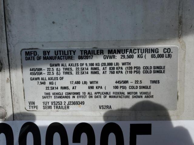2018 Utility VS2RA Refrigerated Van Trailer