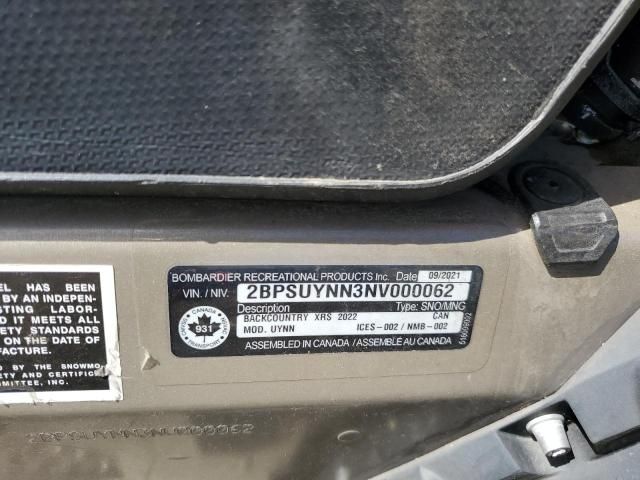 2022 Skidoo 2022 Skidoo Backcountr