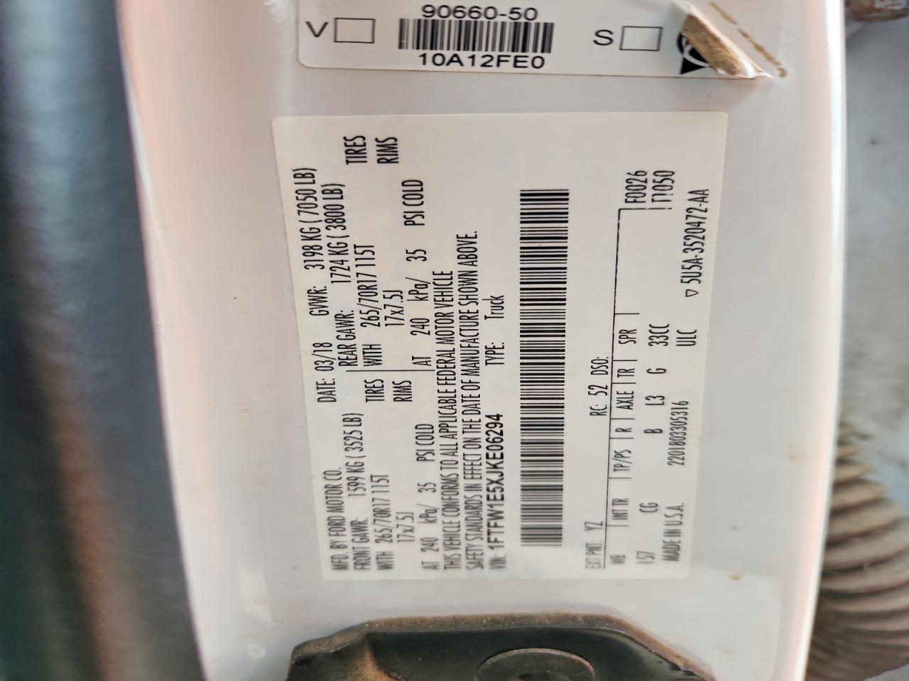 2018 Ford F150 XL 4WD 5.0L V-8 FFV Crew Cab