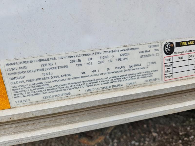 2012 H & H FD-306 REV A Enclosed Cargo Trailer