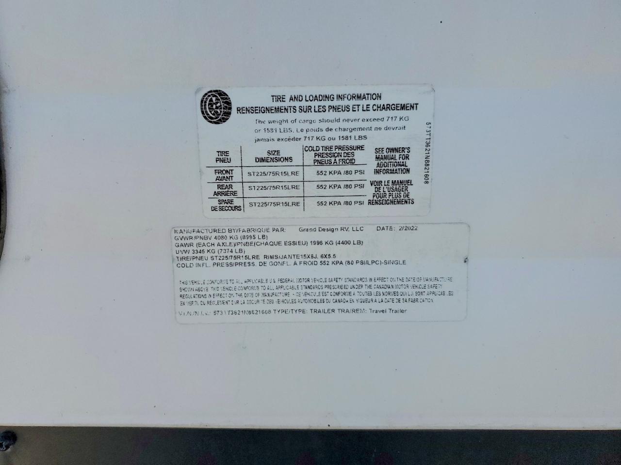 2022 Grand Design Transcend Camper