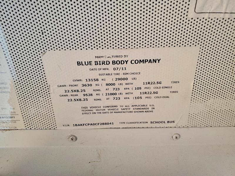 2012 Blubird 2012 Bluebird Vision-School Bus