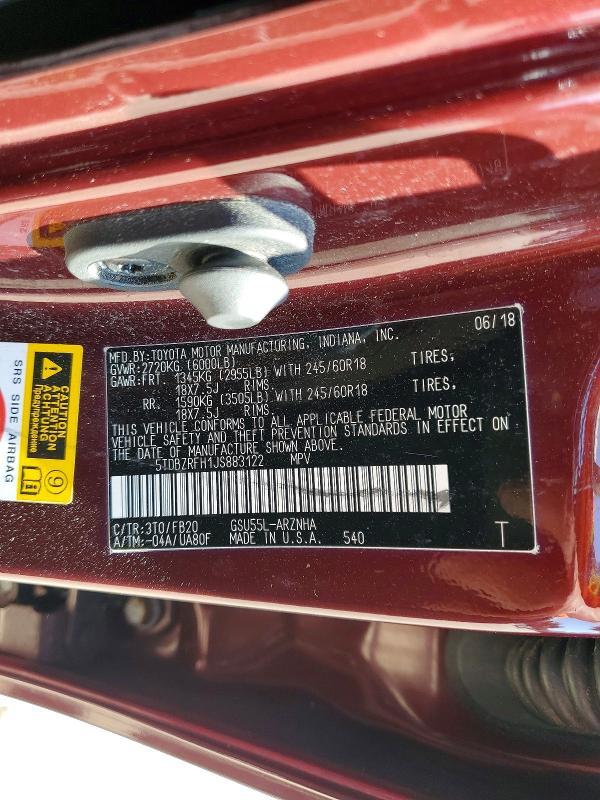 2018 Toyota Highlander le
