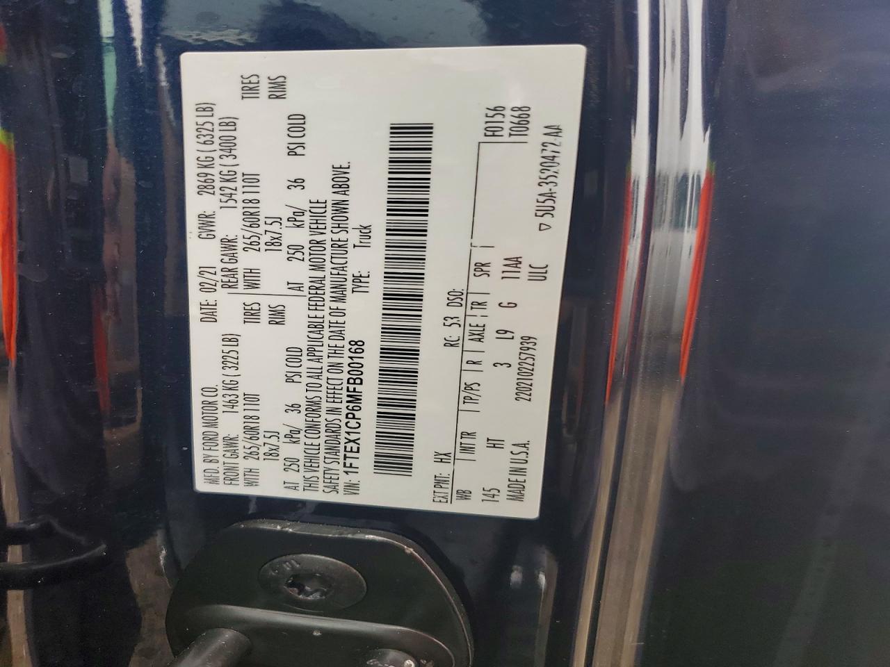 2021 Ford F150 Super Cab