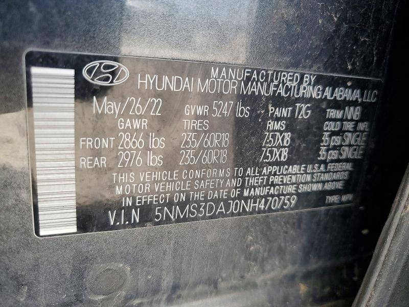 2022 Hyundai Santa fe sel