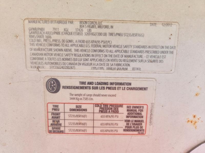 2013 Bision 83141E Horse Trailer