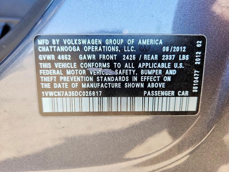 2013 Volkswagen Passat sel