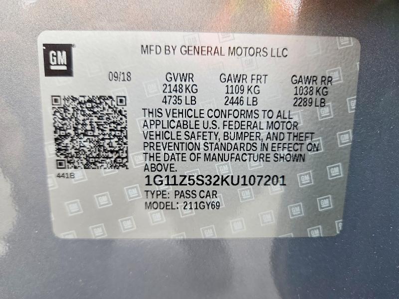 2019 Chevrolet Impala lt