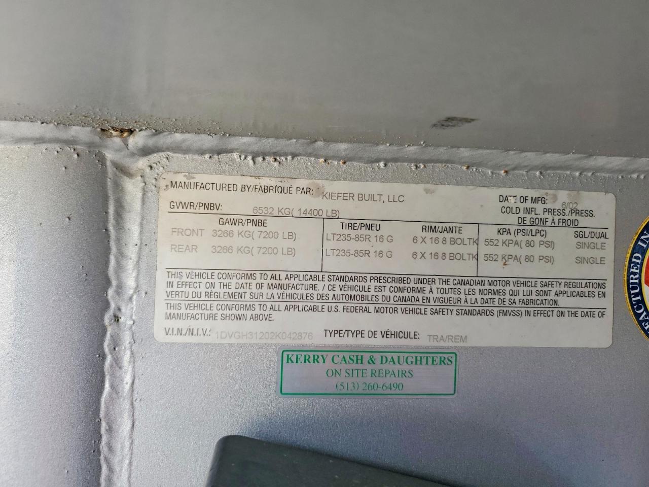2002 Kiefer Built Inc. Horse Trailer