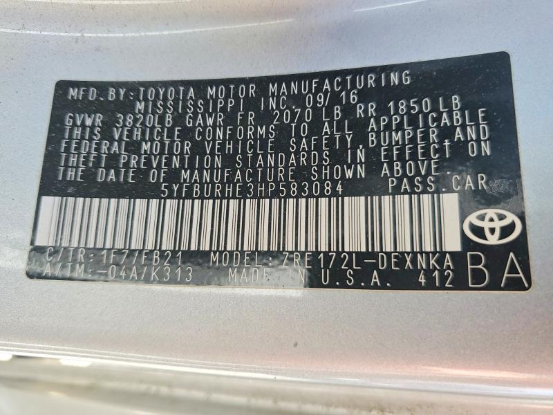 2017 Toyota Corolla le