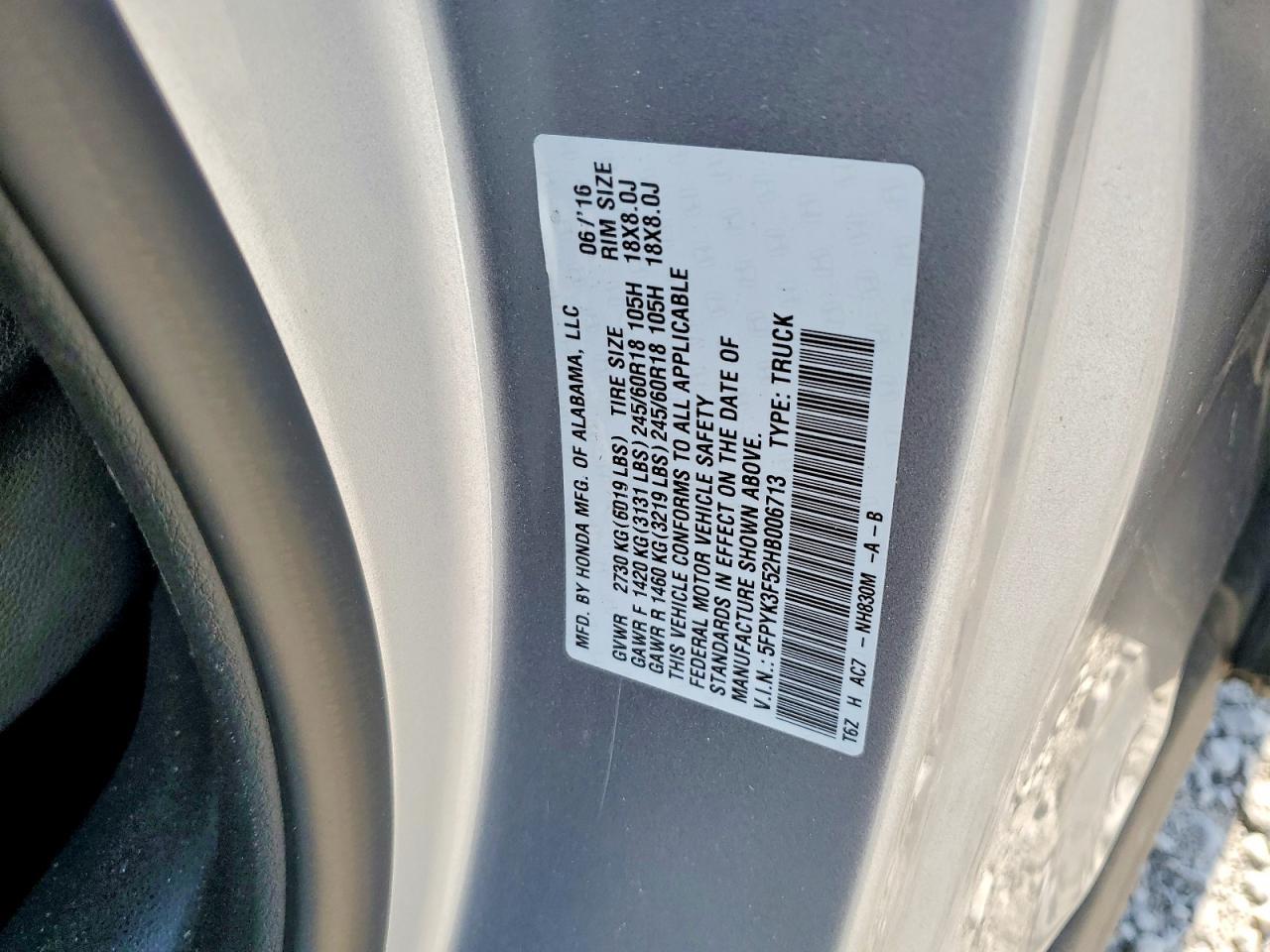 2017 Honda Ridgeline RTL